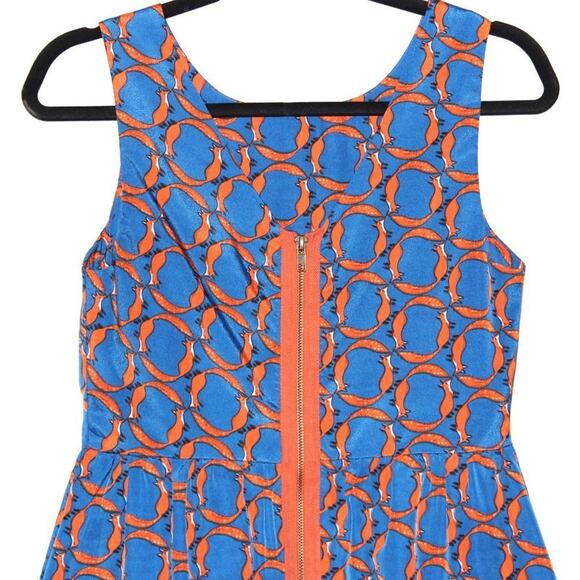 Fox Pattern Mini Dress Fit and Flare Size Small - Picture 3 of 4